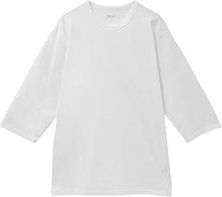 [NAVY] [ネイビー] Tシャツ メンズ 7分袖 抗菌 防臭 無地 クルーネック カットソー トップス