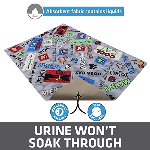 Image of Drymate Cat Litter Box Mat, Litter Trapping Mat, Waterproof, Urine-Proof, Absorbent, Machine Washable, Soft on Paws, Contains Mess, Protects Floors, Kitten Supplies, Multicolor, 20x28