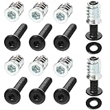 30 Sets 1/4-20 Threaded Inserts and Bolts Kit for Woodworking Wood Inserts and Bolts