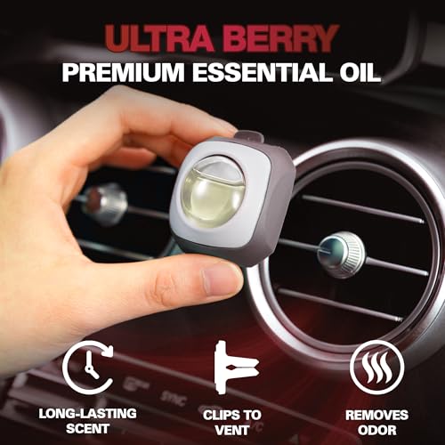 Image of Air Jungles Ultra Berry Scent Car Air Freshener Vent Clips 6 Ct | Long Lasting Up to 180 days, Natural Essential Oil, Car Fragrance Accessories for Women and Men, Odor Eliminator, 4 mL Each