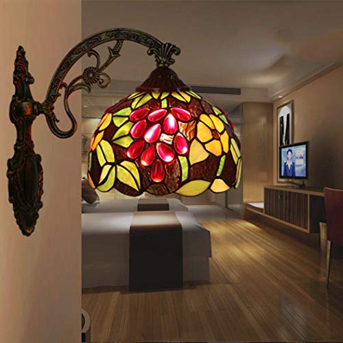 Lampe murale vitrail raisin style vintage applique intérieur - 4