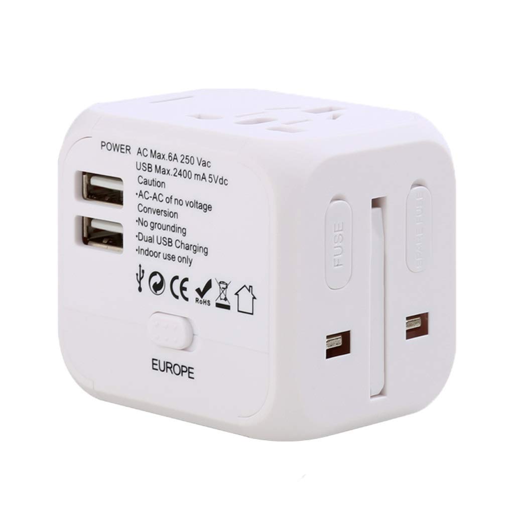 Caricabatterie di carica internazionale, adattatore di viaggio in tutto il mondo, spina di conversione di tipo C universale, molto adatta for il viaggio ( Color : G , Dimensione : 2usb (5.5*6.5*5cm) )
