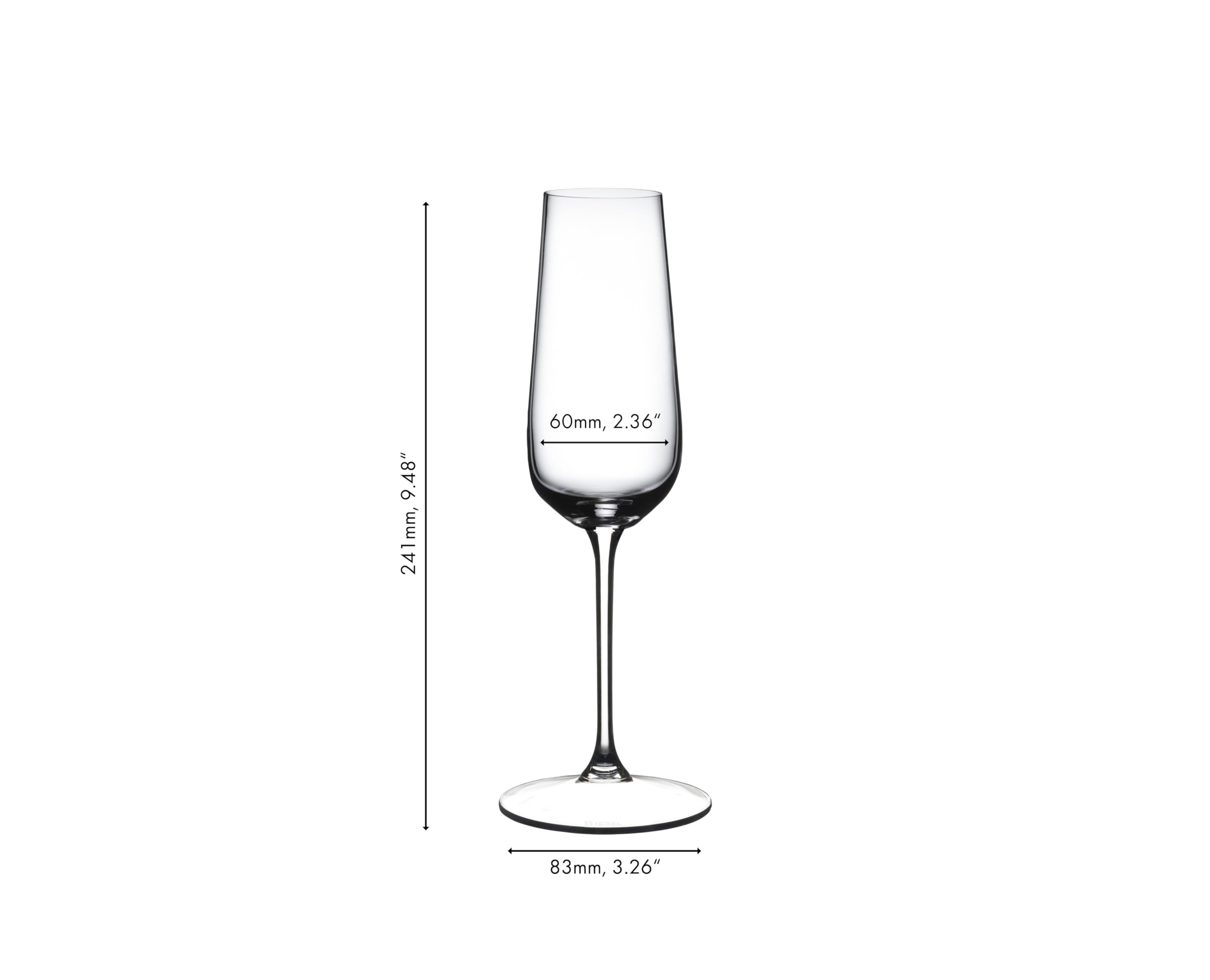 RIEDEL GRAPE Lot de 2 flûtes à champagne en cristal transparent, fabriquées à la machine