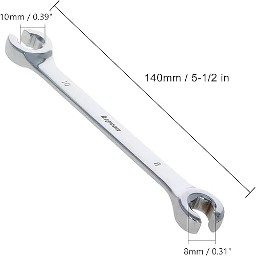 Miniatura 2 de Auniwaig Llave de tuerca acampanada, 0.315 x 0.394 in (0.31 x 0.39 pulgadas), llave de tuerca de doble extremo abierto, para quitar tuercas de