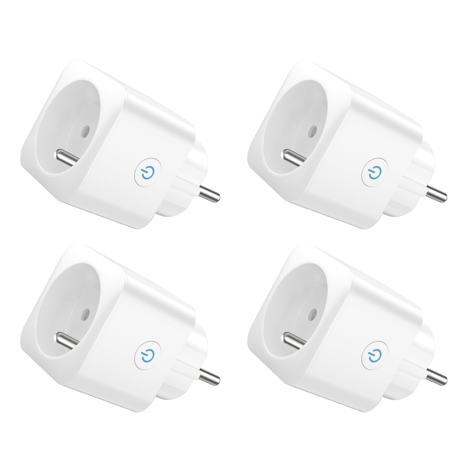 EIGHTREE - Enchufe conectado WiFi, seguimiento de consumo, 2,4 GHz Wi-Fi, 4-Pack | Alexa toma programable, compatible con Alexa/Google Home, SmartLife APP, control de ventilador/aire acondicionado, 16A 3680W
