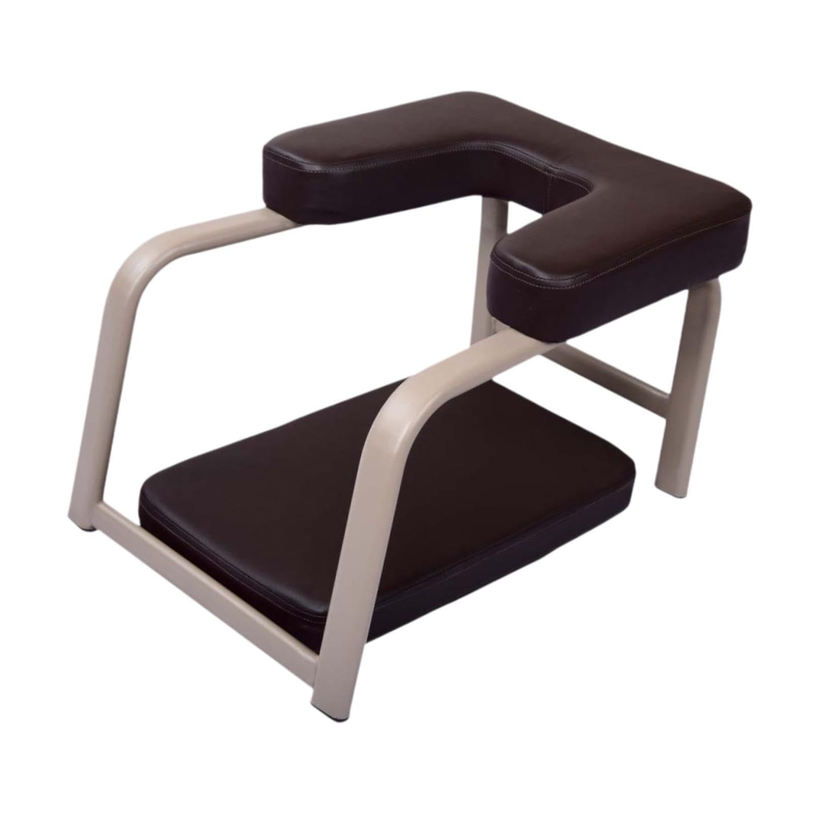 Menolana Yoga Headstand Bench Headstand Stool PU Pads for Balance Training Portable Yoga Chair Trainer for Exercise Fitness Workout, Brown