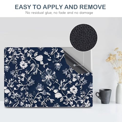 Image of DINKY Laptop Notebook Skin Sticker Cover Decal, Fits 12-15.6 inch Laptops, Blue Art Leaf