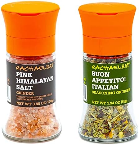Rachael Ray Pink Himalayan Salt + Buon Appetito! Italian Seasoning Grinder