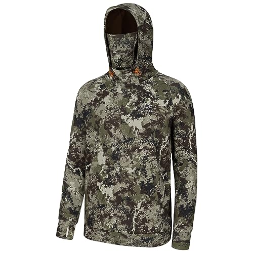 BASSDASH Men’s Fishing Fleece Hoodie with Neck Gaiter Water Resistant Performance Hunting Sweatshirt FS18M