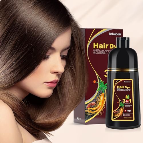 Bablabear Dark Brown Hair Color Shampoo for Gray Hair 500ML Hair Dye Shampoo for Men & Women - Image 3