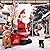 GIFTFIND 7Ft Christmas Inflatable Santa Clau Built-in LED Lights, Outdoor Decoration Santa with Reindeer and Christmas Ball Blow Ups, Holiday Xmas Inflatables Decor for Lawn Yard Garden Outhouse Party