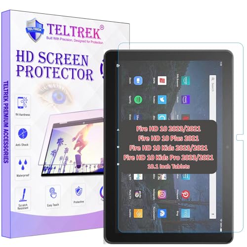 Image of Screen Guard Designed For Amazon Fire HD 10 /Fire HD 10 Plus /HD 10 Kids /HD 10 Kids Pro (2023 /2021, 13th /11th Gen) 10.1 Inch Nano Fiber PET Tempered Glass Screen Protector