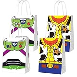 Toy Inspired Story Decorations, Party Favor Bags for Toy Story Party Supplies- Party Favor Goody Treat Candy Bags for Girls Boys Adults Birthday Party Decor- 2 Patterns Double Sided Printed (16 PCS)