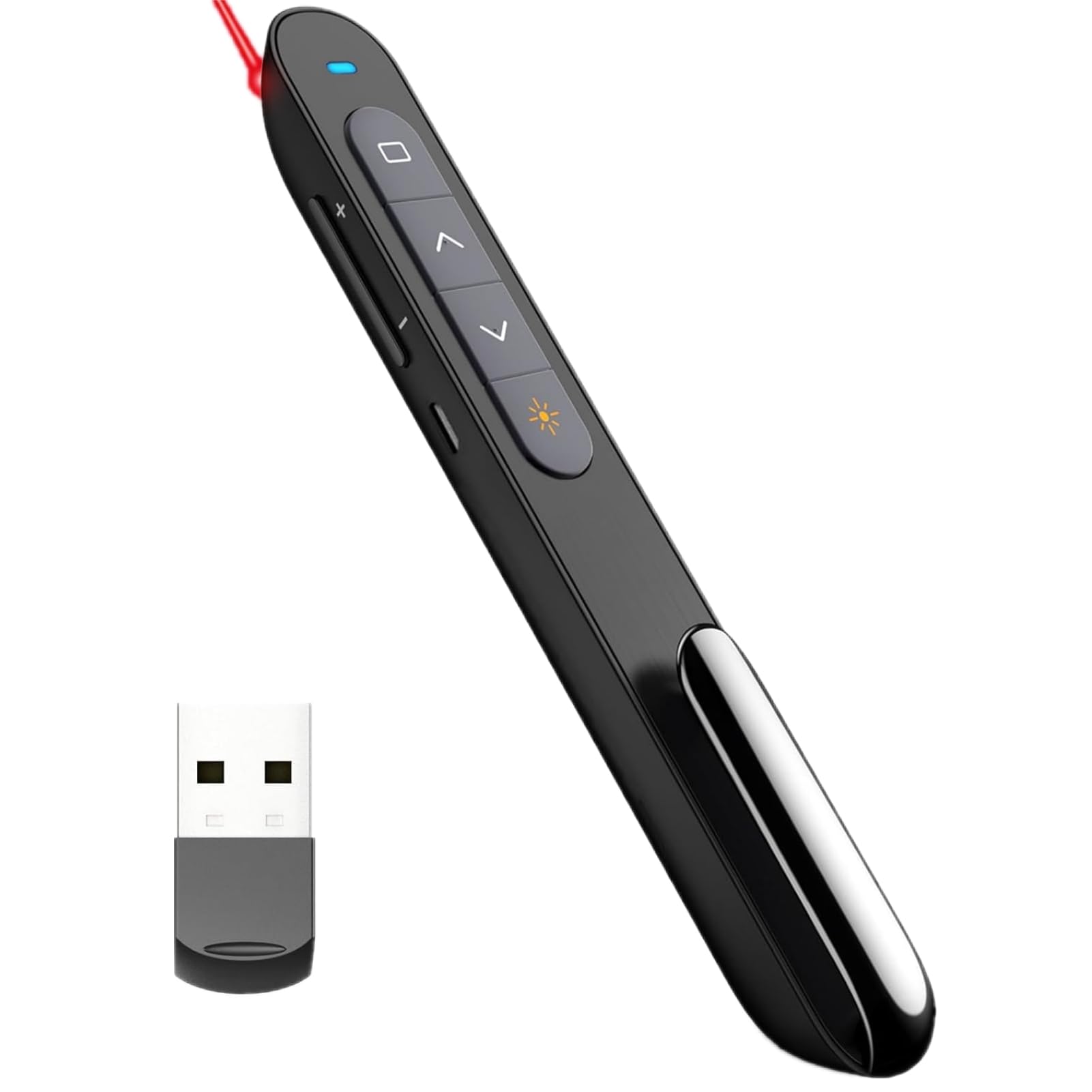 Presentation Clicker Pointer, PowerPoint Presentation Remotes, Hyperlink Volume Wireless Presenter Pointer, 2.4GHz USB Advancer PPT Clicker for Computer/PC/Google Laptop Mac Office Classroom Meeting