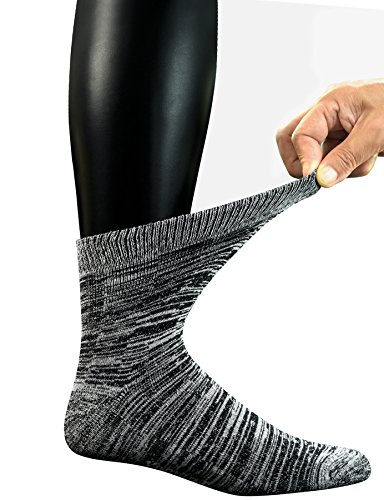 Yomandamor Men's Non-Binding Ankle Thick Warm Winter Socks with Seamless Toe and Full Cushion,3 Pairs L Size2