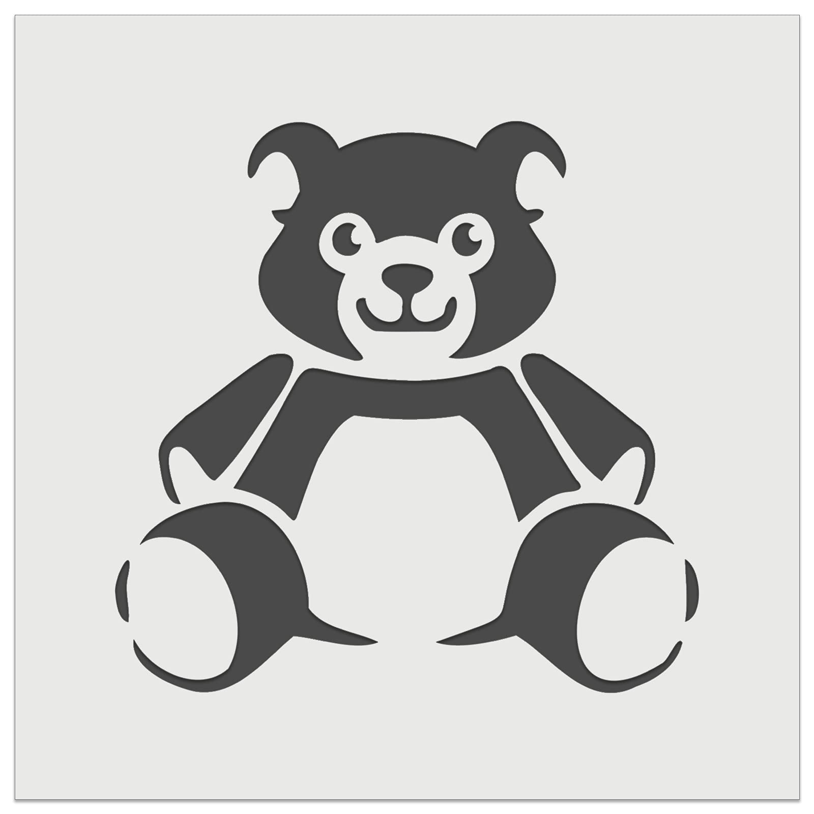 Teddy Bear Stuffed Animal Toy Wall Cookie DIY Craft Reusable Stencil - 5.5 Inch