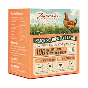 5LB Dried Black Soldier Fly Larvae for Chicken– 85X More Calcium Grubs Than Mealworms for Strong Eggshells & Healthy Growth – High Protein for Chickens, Birds, Ducks, Geese & Pets