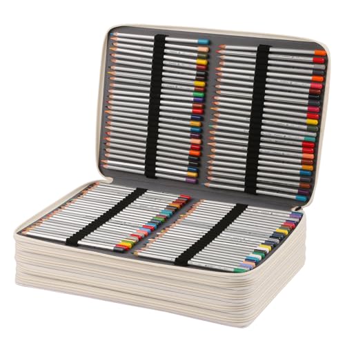 Lbxgap AB-500 Individual Slots Colored Pencil Organizer-Rhombus Deluxe Leather Pencil Case Holder thumb #2