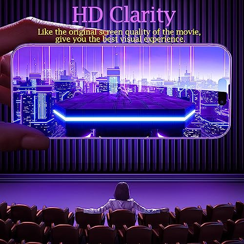 Image of Compatible with iPhone 14 Pro Max Privacy Screen Protector Gradient colorful 28 Degree Anti-Spy Tempered Glass Case Friendly Full Coverage Easy Installation Frame Clarity 6.7 inch (Purple)