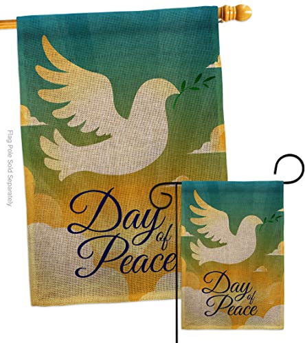 Ornament Collection Day of Peace Burlap Garden House Flag Set Sweet Life Earth Support Environmental Protection Decoration Banner Small Yard Gift Double-Sided, Made in USA