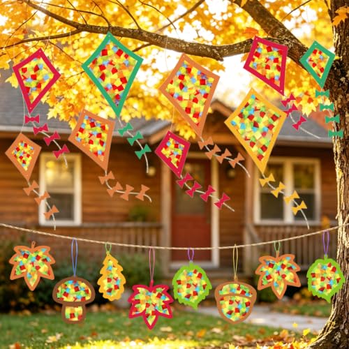 Herbstbasteln für kinder, 24 PCS Herbstdeko Basteln, DIY Herbst Bastelset Herbst Basteln mit Kindern… – Ansicht 5