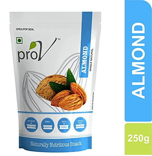 Image of ProV Premium California Almonds | Natural Whole Badam Rich in Protein Vitamin E & Healthy Fats | Crunchy Daily Dry Fruit Snack | Nuts | 250g