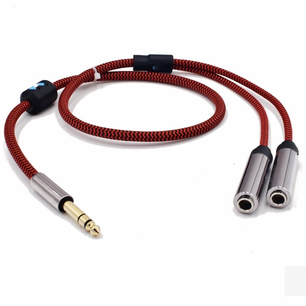 Cavo audio, cavo for strumenti, cavo audio Hi-Fi stereo da 6,35 mm maschio a doppia femmina for mixer sdoppiatore jack da 1/4 di pollice (Color : As shown, Size : One Size)