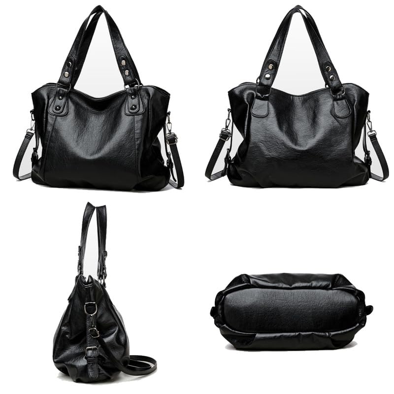 Grande Borsa Bauletto da Donna Borsa a mano con Tracolla in Pelle Sintetica Hobo Sacchetto Borsa a spalla Tote Borse Manici Donne Borsetta Borsa a tracolla Marrone