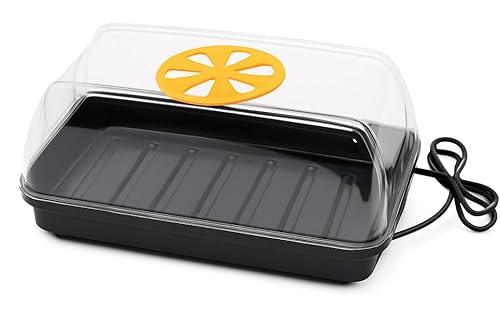 Muddy Hands Electric Heated Propagator with Humidity Vent – Seed Starter Germination Tray with Clear Lid & Heating Base, Ideal for Indoor Gardening, Herbs & Seedlings