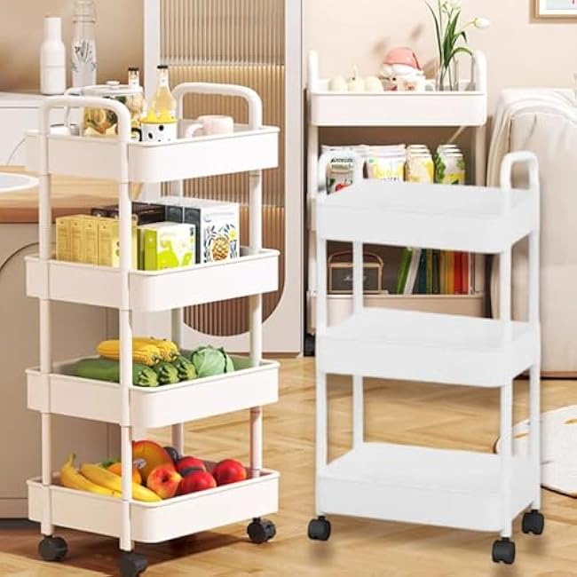 Multi-purpose Kitchen Organizer with Multiple Layers, Kitchen Organizer Cart, Kitchen Organizer, Kitchen Organizer (White)