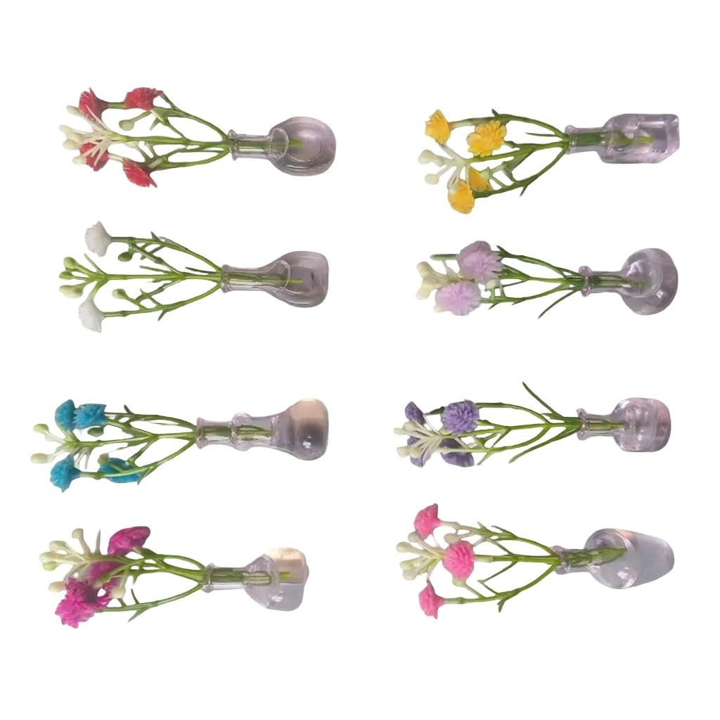 Greabuy Minis Glass Vase Magnets for Fridge, Funny Tiny Plant Vase for Refrigerator Decoration Kitchen Locker Offices Fridge with Flowers