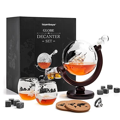 Toys4Boys set di decanter per whisky, caraffa in vetro da 850 ml, set...
