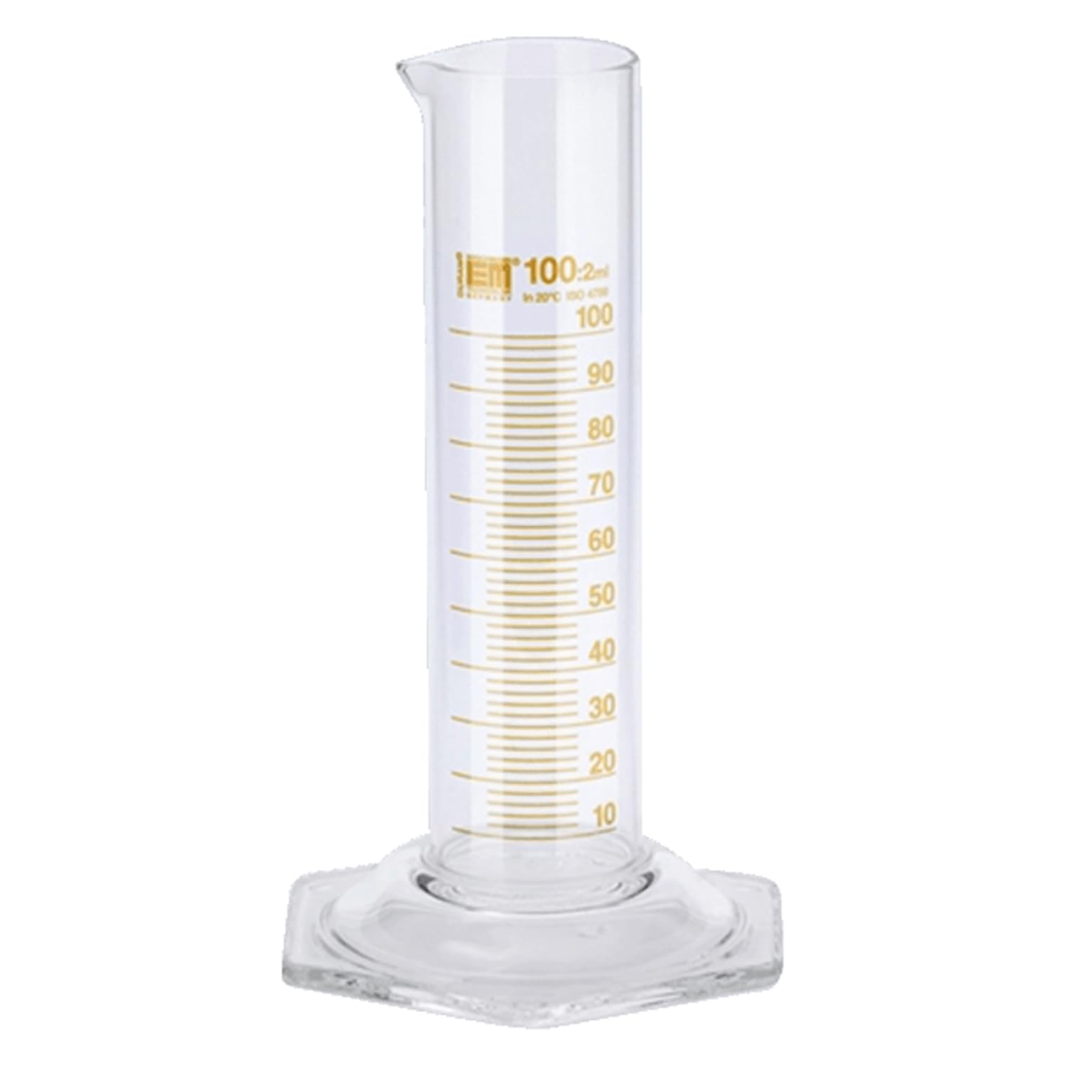 Hirschmann Duran - Probeta medidora de forma baja, clase B, color marrón, 500 ml de capacidad, 5 ml, 2,5 ml de tolerancia, 255 mm de altura, 2 unidades