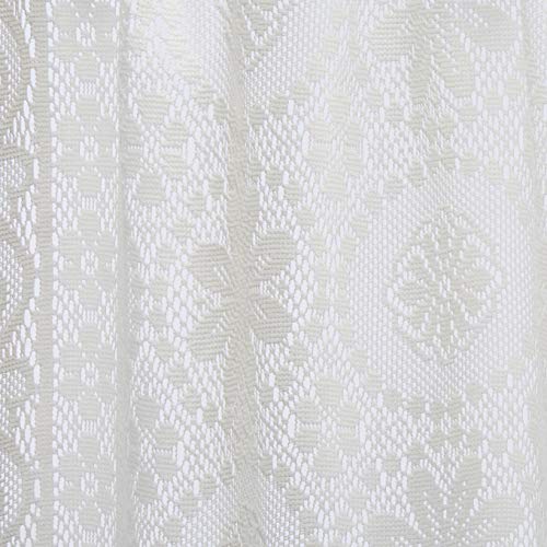 Hopewell Lace Kitchen Curtain - 24" Tier (pr) - Cream