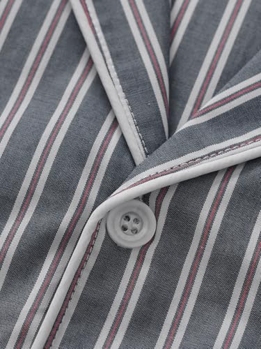 Latuza Men's Button Up Pajama Shirt Cotton Long Sleeve Sleep Shirt4