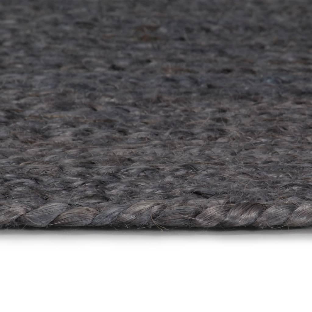 vidaXL Tapis Fait à la Main Jute Rond 150 cm Gris foncé