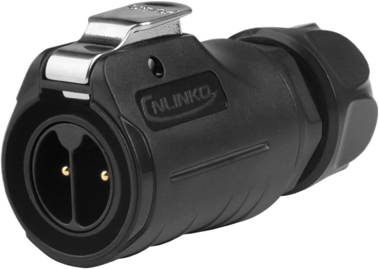 IP68 M20 10-12mm Cable Waterproof Connector 2/3 Pin Screw-in Electrical Terminal Adapter Wire Connector for LED Light(Male Plug Set,2P)