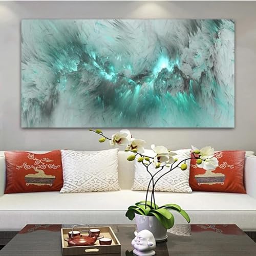 Nuage vert affiche d'art abstrait moderne pour décoration d'intérieur