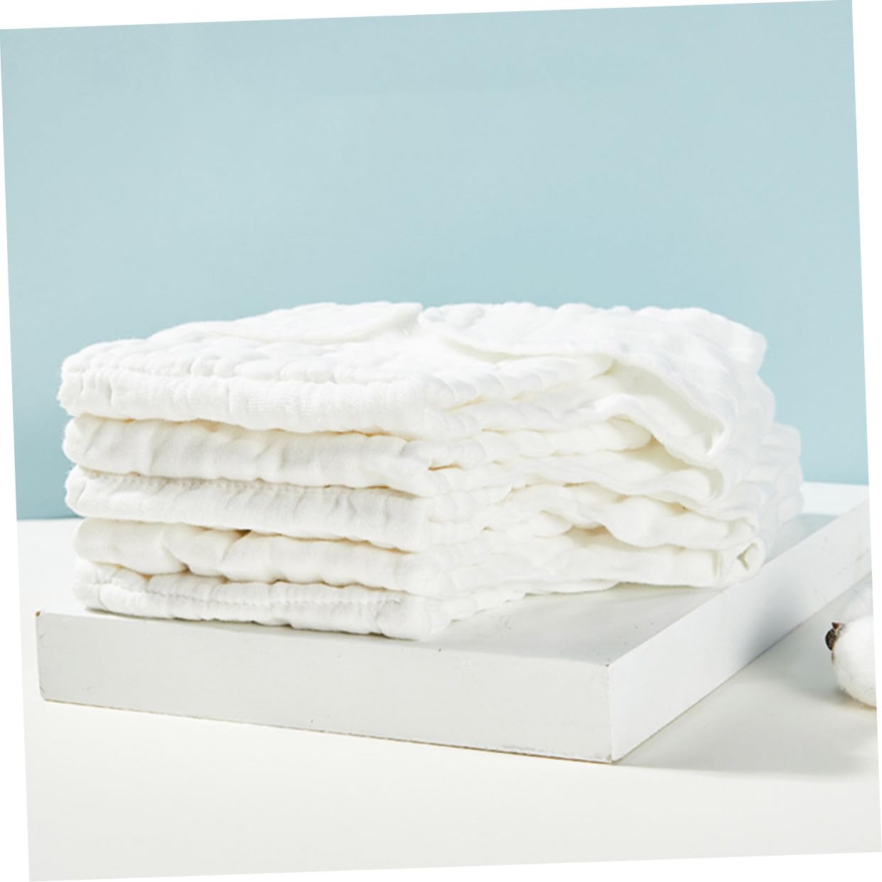 Pañales de Tela Reutilizables para Recién Nacidos Algodón Blanco 5 Piezas