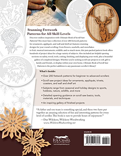 Ultimate Book of Scroll Saw Patterns: Over 200 Designs for Appliques, Ornaments, Wall Art & More (Fox Chapel Publishing) Beginner to Advanced Fretwork Plans - Holiday Decor, Wildlife, Trivets, Flowers - Image 2