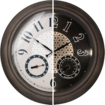 Presentime & Co. 18 Inch Illuminated Outdoor Clock, Waterproof Lighted Large Wall Clock with
