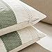 ZeeMart 2 Packs Cotton Boho Throw Pillow Covers 18x18 Inch Contrast Green, Soft Farmhouse Decorative Couch Pillow Cases Sage Green Cushion Covers for Sofa Bed Living Room Home Decor