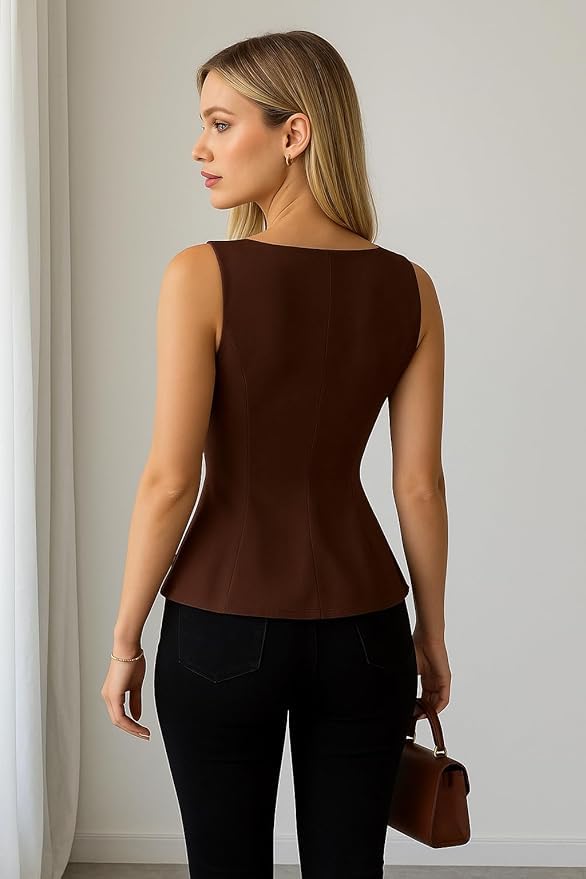 トップス SATIN COMBINATION PEPLUM TANK TOP MAISON SPECIAL（メゾンスペシャル）の「Satin Combination Peplum