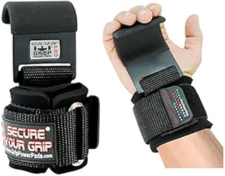 Weight Lifting Metal Hooks Heavy Duty PRO Lifting Wrist Straps Deadlift Straps Power Lifting Grips Gym Gloves Men & Women (Flat Black 2 Hooks, Men-Wrist Size Large)
