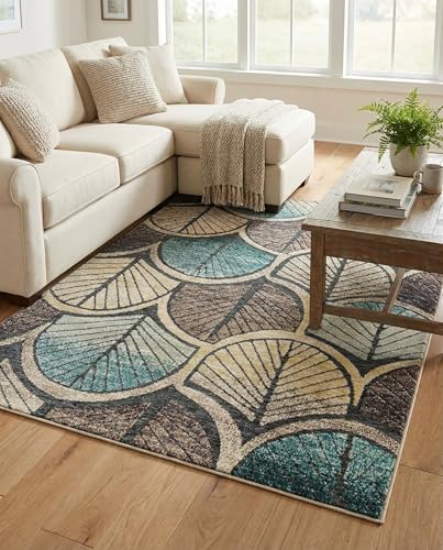 Tapete Rugs.com Casablanca 5x7 Gris Azul Marfil miniatura 4
