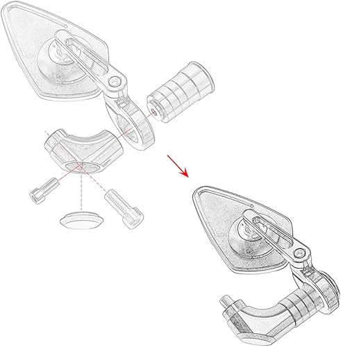 Miniatura 4 de Evomosa Espejos de extremo para manillar de motocicleta CNC universal 0.315 in0.394 in espejo retrovisor lateral espejo retrovisor