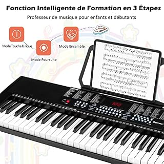 GOPLUS Clavier Électronique 61 Touches, Piano Électronique Portable avec Microphone et Écran LED, 3 Modes d… - Les Beatles, Paul McCartney, John Lennon, RIngo Starr, George Harrison GOPLUS Clavier Électronique 61 Touches, Piano Électronique Portable avec Microphone et Écran LED, 3 Modes d… – Image 3