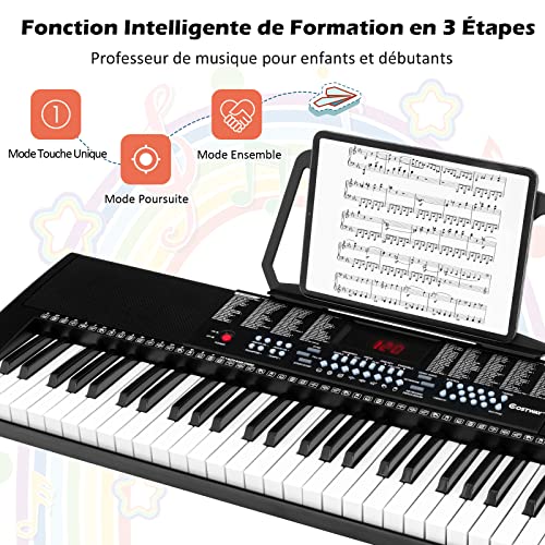 GOPLUS Clavier Électronique 61 Touches, Piano Électronique Portable avec Microphone et Écran LED, 3 Modes d… - Les Beatles, Paul McCartney, John Lennon, RIngo Starr, George Harrison GOPLUS Clavier Électronique 61 Touches, Piano Électronique Portable avec Microphone et Écran LED, 3 Modes d… – Image 4