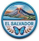 Aufnäher, Motiv: El Salvador Flagge, bestickt, zum Aufbügeln oder Aufnähen, 7,6 cm, Reise-Souvenir, Touristen-Emblem, Zentralamerika, Urlaub, Geschenk