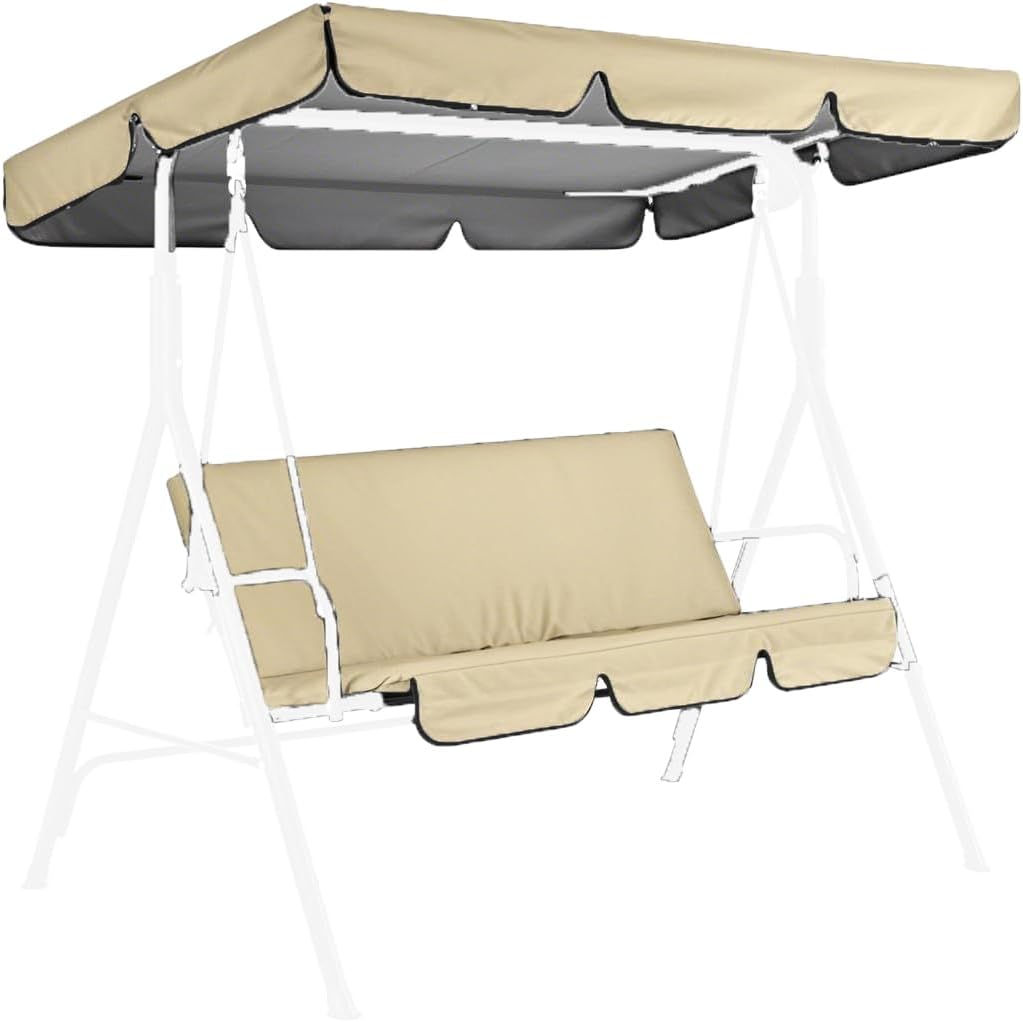 Garden Canopy Swing Seat Chair,for Patio Poolside Porch,with Adjustable Canopy Removable Cushion, Outdoor Swinging Chair Bench